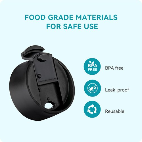 Soledea Flip Lid for Hydro Flask Wide Mouth 12/16/18/20/32/40/64 oz Bottles, Replacement Leak-Proof Lid Compatible with Thermoflask, Iron Flask, Nalgene & Other Wide Mouth Water Bottle Brands