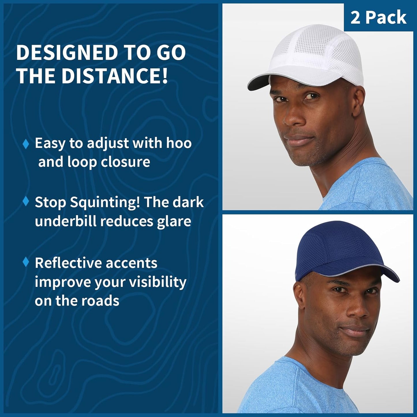 TrailHeads Performance Mens Running Hat - Lightweight, Quick Dry Workout Hats for Men - Athletic Sports Cap for Tennis, Gym