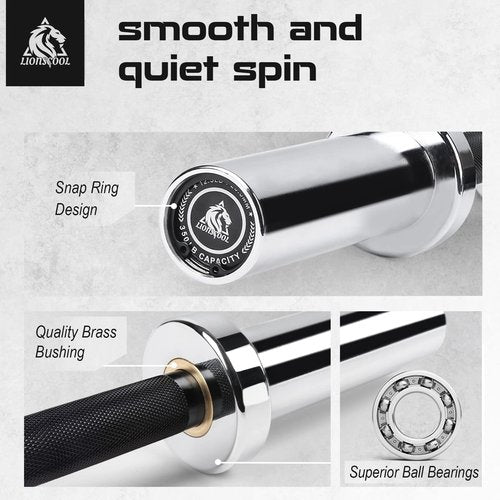 LIONSCOOL Premium 4ft Barbell and 20” Loadable Dumbbells Pairs for Strength Training and Olympic Weightlifting