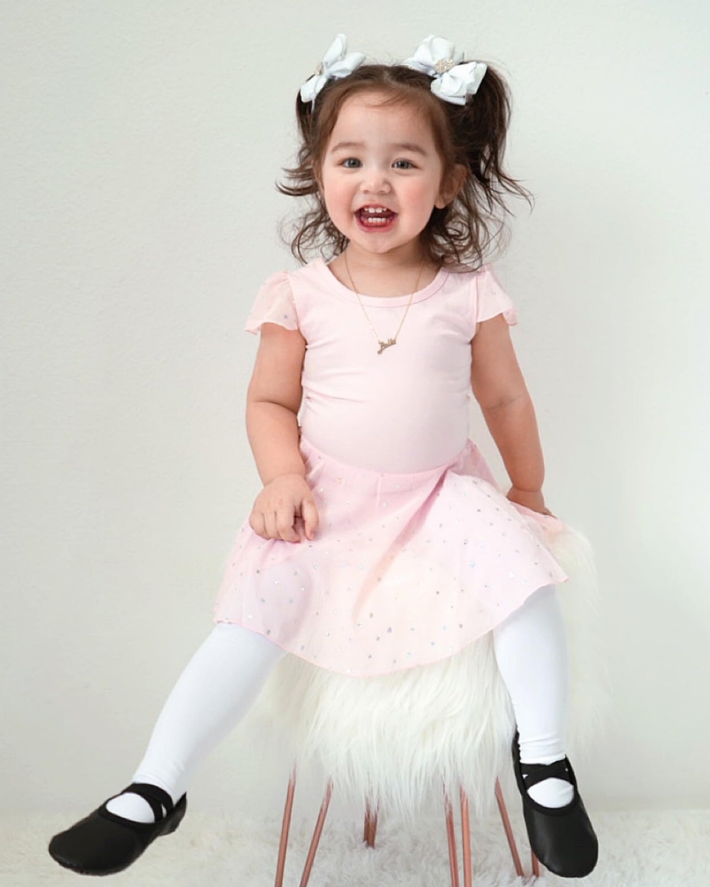 Stelle Girls' Ultra Soft Pro Dance Tight/Ballet Footed Tight(Toddler/Little Kid/Big Kid),WT,L White