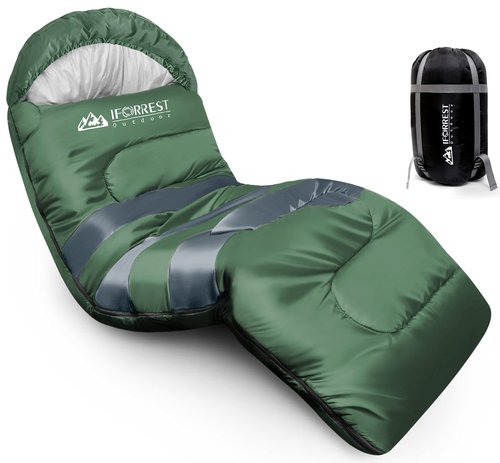 IFORREST Sleeping Bag for Adults and Teens - Cold Weather(All Seasons) Single Person Camping Bed - 40" Extra-Wide & Warm XXL (Olive Green)