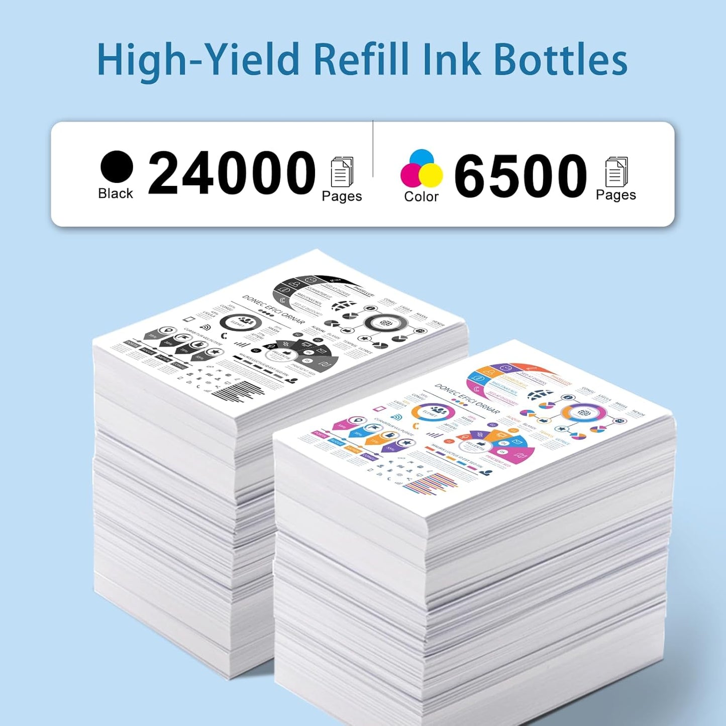 T502 502 Ink Refill Bottles Remanufactured for Epson T502 502 Ink for EcoTank ET-3850 ET-2850 ET-4850 ET-15000 ET-3760 Printer (4 Bottles, BK,CMY)