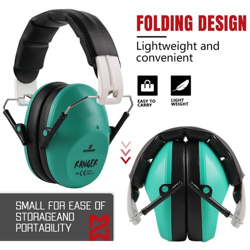 HEARMOR 3-in-1 Gun Range Ear and Eye Protection Safety Equipment Kits, Including Shooting Earmuffs, Safety Glasses and Earplugs, Ideal Gift for Women & Youth, Teal