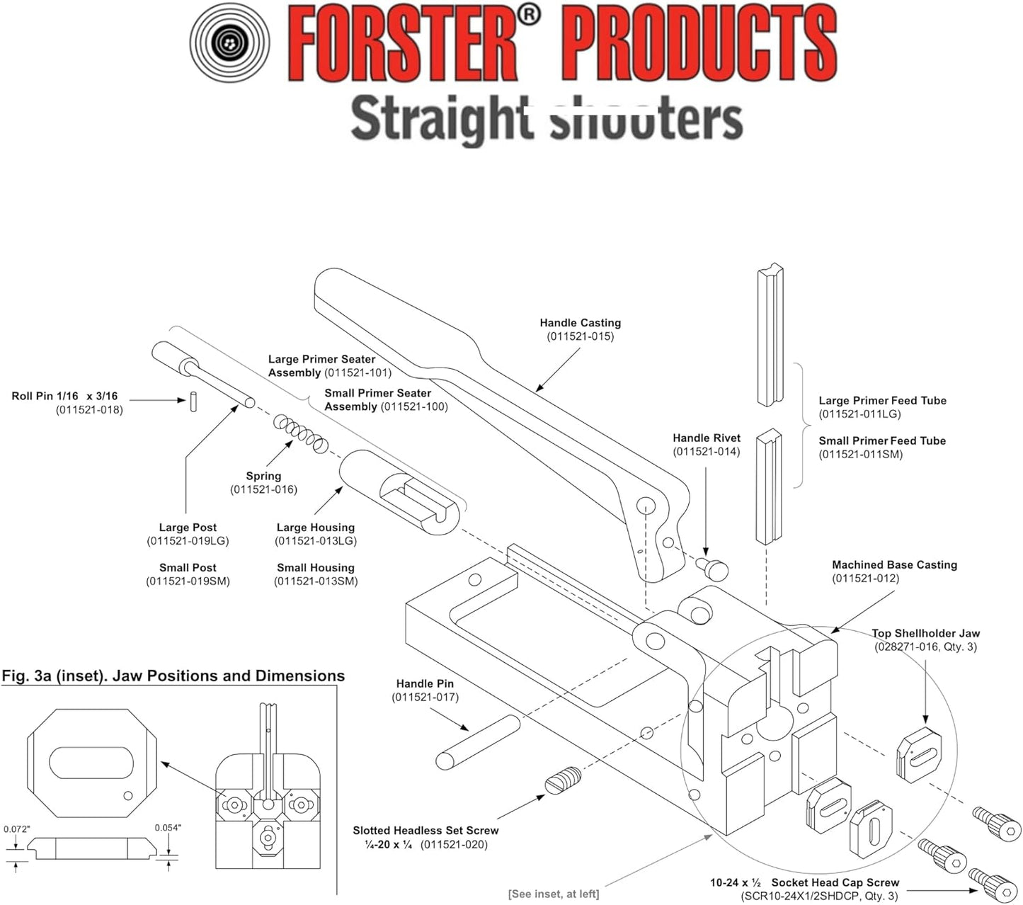 Forster Products Co-Ax Primer Seater with E-Z-Just Shell Holder Jaws