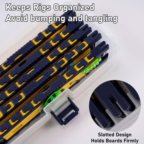 Dr.Fish Fishing Snelled Hook Holder for Leader Line Rig Foam Board Snell Organizer with Tackle Box