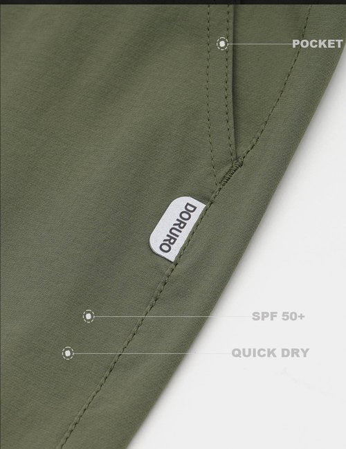 Doruro Boy's Hiking Pants Kids Cargo Pants Outdoor Waterproof Quick Dry Trousers Camping Zip Off Outerwear Green 7-8