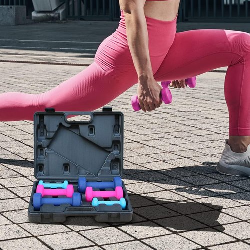 Gymenist Dumbbell Set With Hard Plastic Case Includes 3 Pairs And A Hard Travel Carry Storage Case