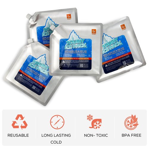 TOURIT 48-Can Insulated Rolling Cooler & 4 Pcs Reusable Ice Packs Bargain Perfect Combination