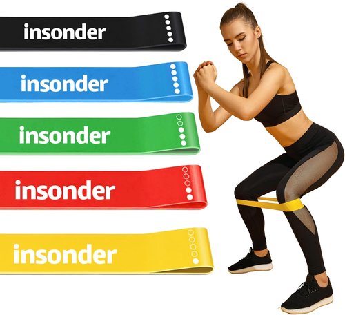 Insonder Resistance Band Set - 5 Exercise Bands for Workout & Fitness