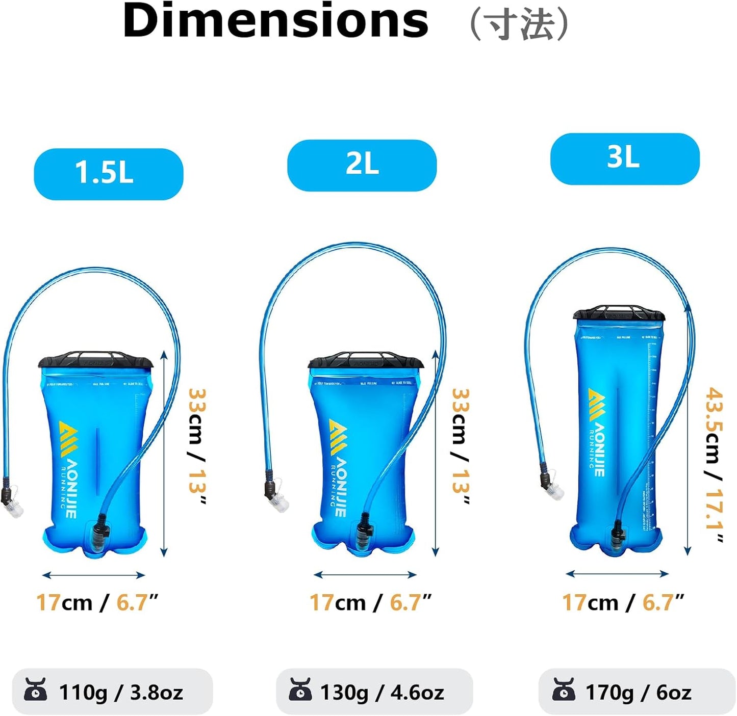 JEELAD TPU Hydration Bladder Water Bladder Ultra-Durable Water Storage Bladder for Hydration Backpacks Outdoor Hiking Running Cycling Camping Climbing
