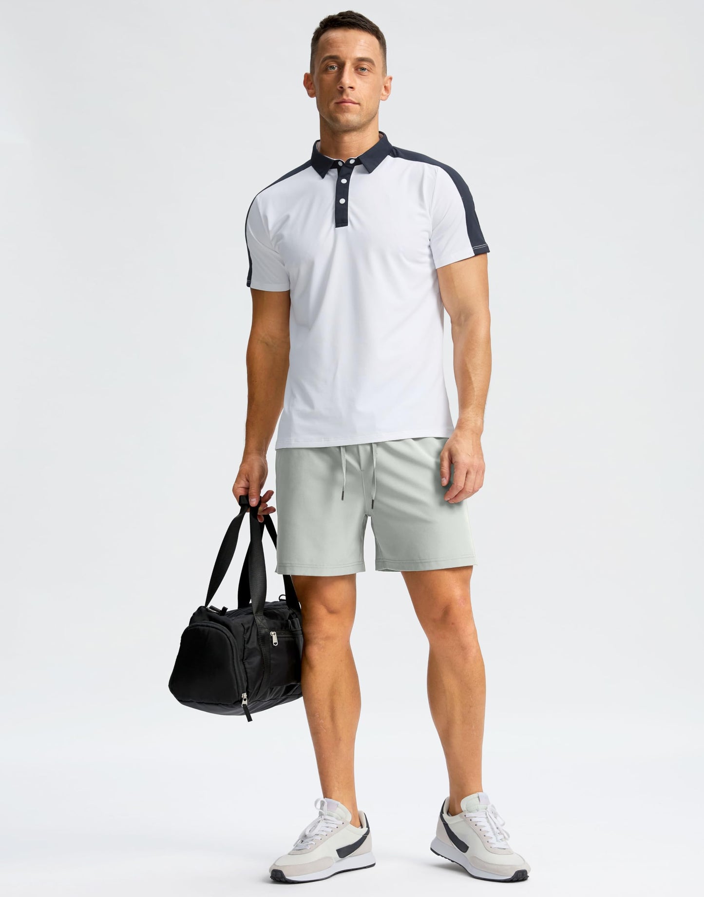 Soothfeel Men's Running Shorts with Zipper Pockets 7 Inch Lightweight Quick Dry Gym Athletic Workout Shorts for Men (Pale White, XXL)