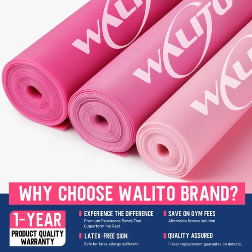 WALITO Fabric Resistance Bands and 4.9ft Yoga Bands for Women and Men, Workout Bands for Physical Therapy, Stretch, Recovery, Pilates, Rehab, Strength Training and Home Gym