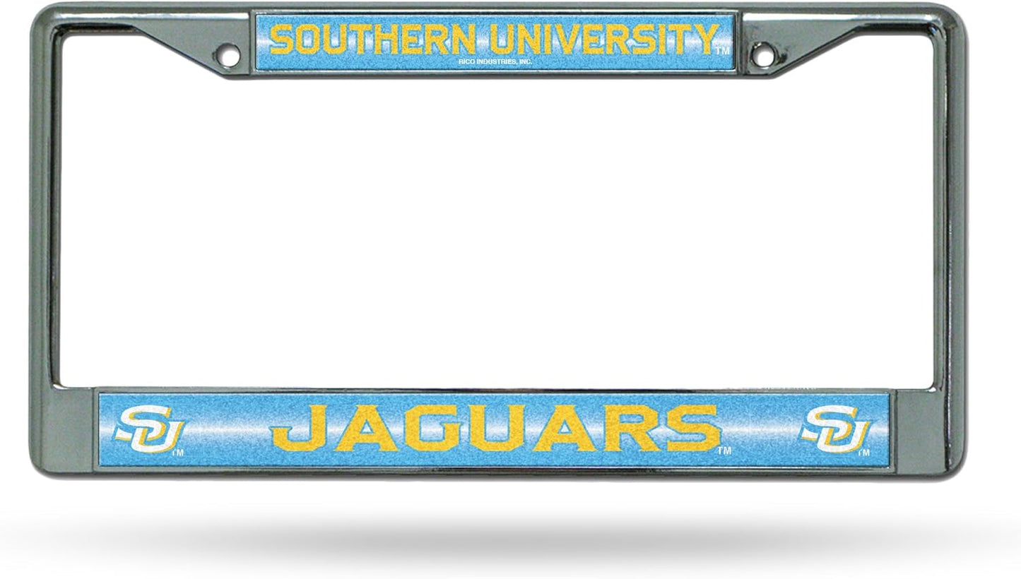 Rico Industries NCAA 12" x 6" Silver Bling Chrome Car/Truck/SUV Auto Accessory