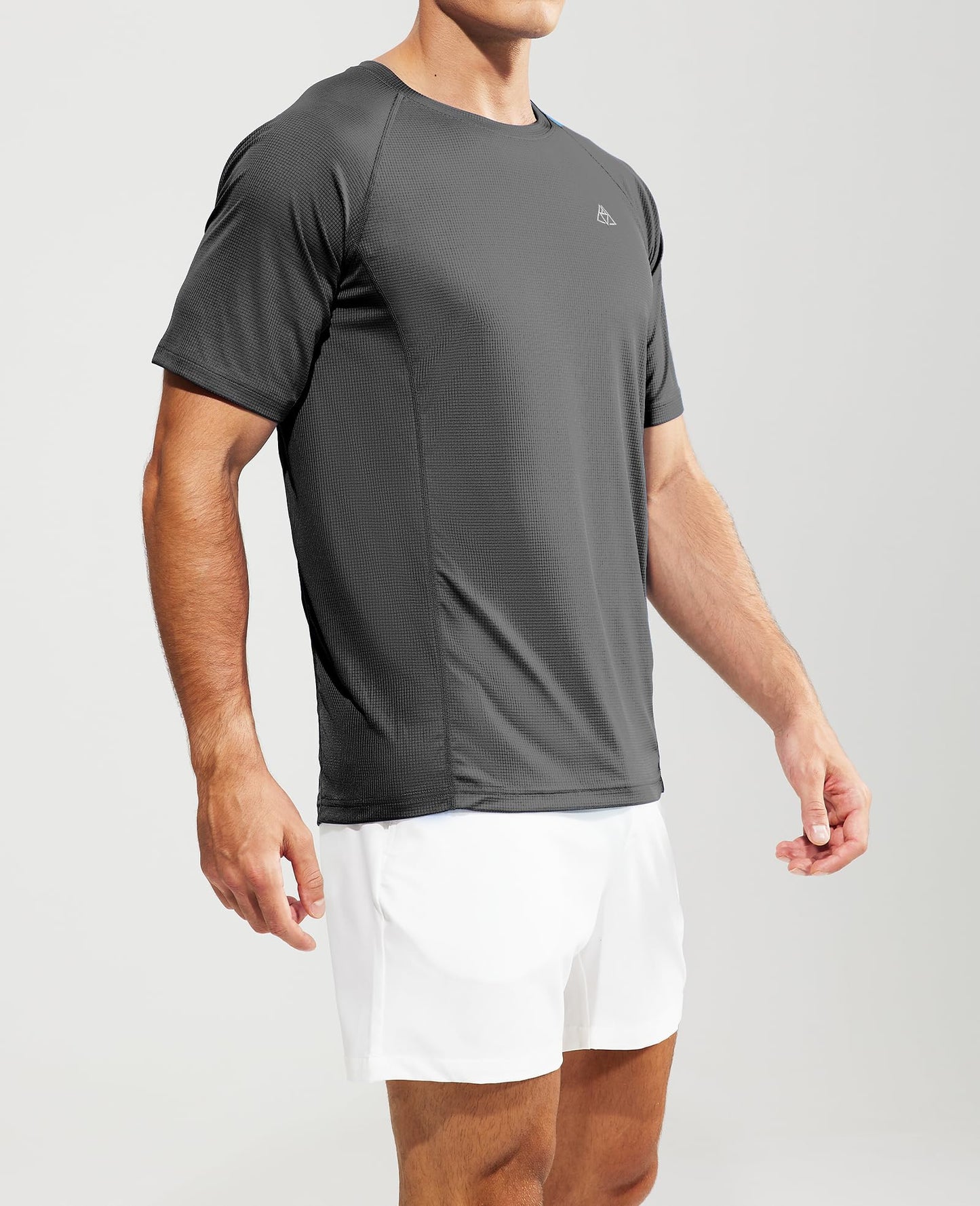 Haimont Men’s Gym T Shirts Short Sleeve Soft Breathable Moisture Wicking Dry Fit Active Sport Tennis Shirts Dark Grey, L