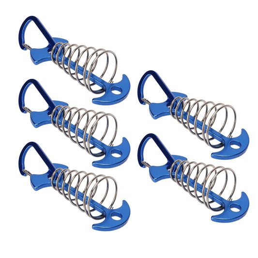 Demeras Tent Fixing Anchor Pegs, Easy Locking Anti Slip Adjustable Sturdy 5pcs Fishbone Tent Stakes for Fishing(Blue)