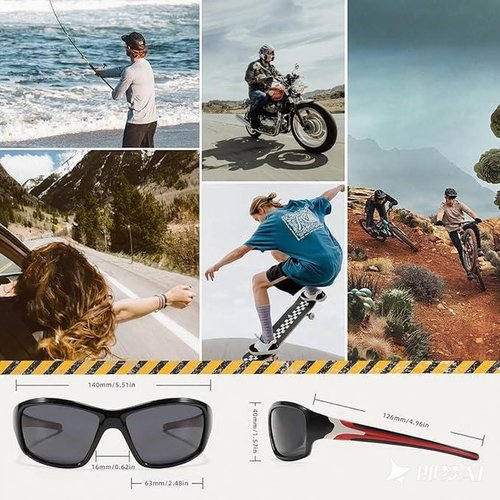 MALIDAK Wrap Around Polarized Sports Sunglasses for Men Women Teens, Ultra-Light Clear Vision for Cycling Driving Running