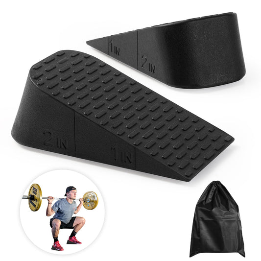 Squat Wedge Elevated Squats Block: Portable Knees Over Toes Ergonomic Equipment Calf Raise Exercise Platform for Full Range of Motion Improve Strength Stability and Mobility