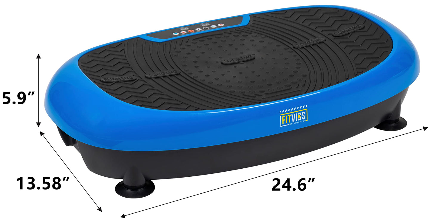 Fitvids Vibration Plate Exercise Machine Workout Vibration Fitness Platform with Resistance Loops and Resistance Band, 2D