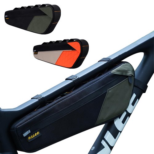 MAKELEN 2 Pack Bicycle Frame Pouch Bag Bike Storage Bag Bike Bicycle Triangle Bag for MTB Road Bike Cycling Bike Accessories Orange