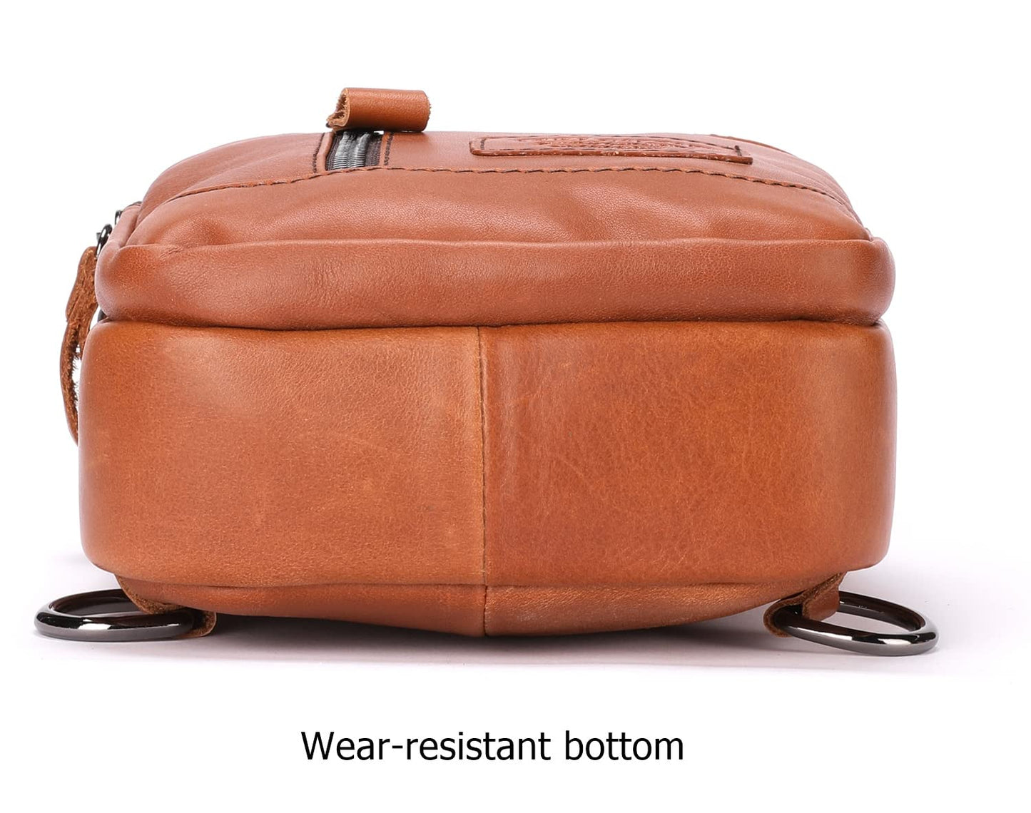 BULLCAPTAIN Sling Bag Genuine Leather Crossbody Backpack Outdoor Travel Chest Bag Daypack (095-Brown3)