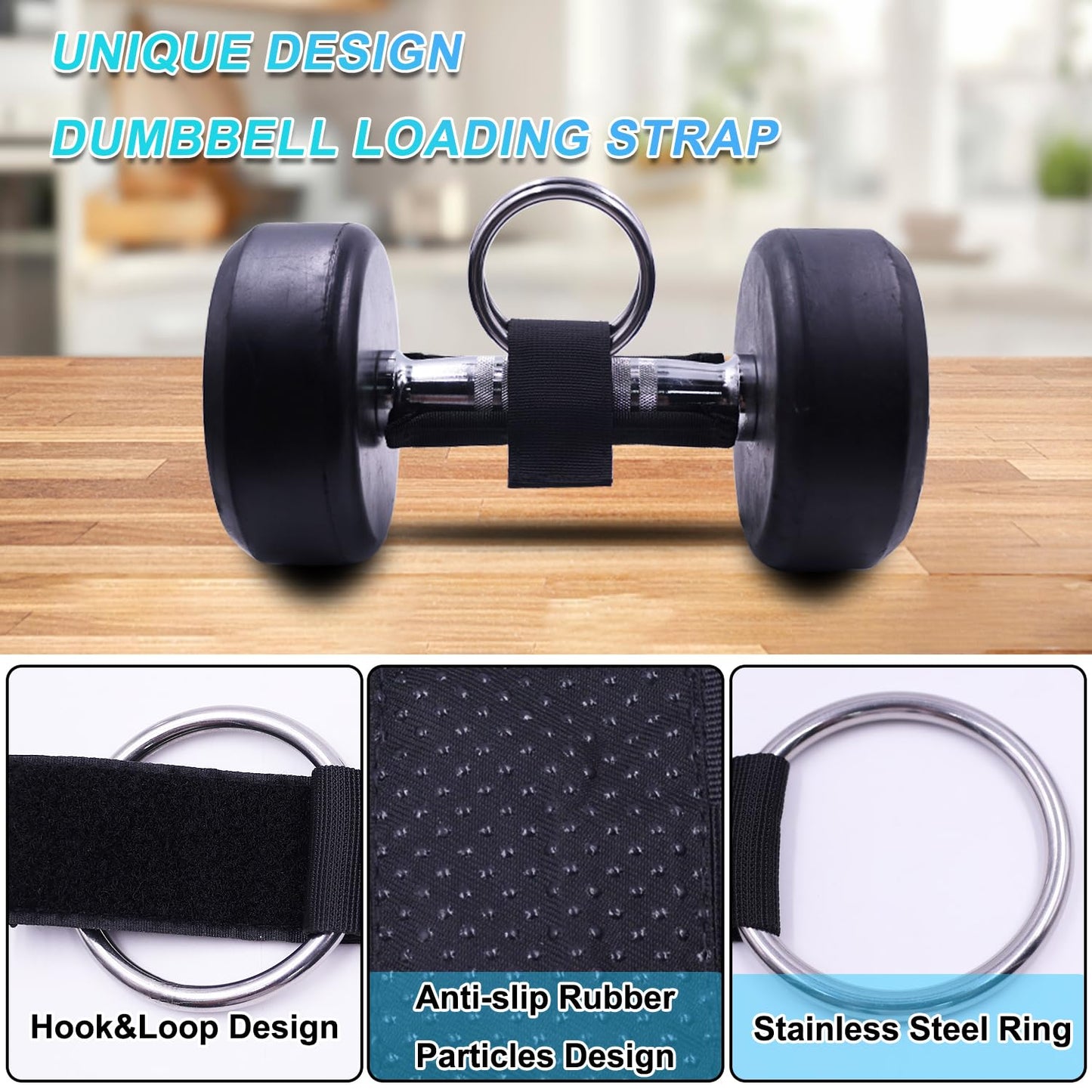 J Bryant Loading Dumbbells Strap for Dip Belt Squat Pull-up,Load Dumbbells Kettlebells on Barbells Weightlifting Accessory 1 Piece(L)