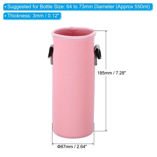 PATIKIL 67mmx185mm Water Bottle Sling Bag, 4 Pack Neoprene Portable Insulated Bottle Holder Carrier with Adjustable Shoulder Strap, 4 Colors