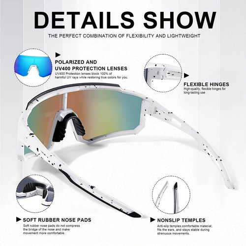 TURBOPEP Polarized Sports Sunglasses for Men and Women,Fishing Cycling Mountain Bike Baseball Sunglasses with UV Protection
