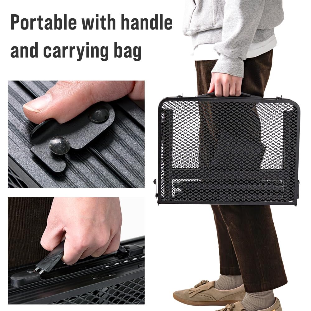 Japard Folding Grill Table, 2 x 1.3 FT Lightweight Height Adjustable Aluminum Table with Mesh Desktop and Mesh Bag for Outdoor Camping Picnic BBQ (Silver, small (23" x 15"))