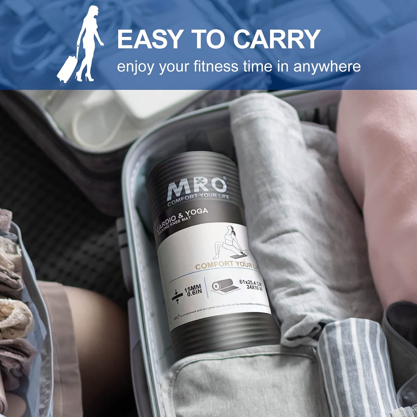 Extra Large Exercise Mat 12' x 6' x 7mm and Yoga Knee Pad,Workout Mats for Home Gym Flooring，Thick Gym Mat Durable Cardio Mat, Ideal for Plyo, MMA, Jump Rope, HIIT, Weightlifting - Non-Slip