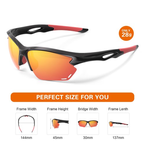 Occhsouo Sports Polarized Sunglasses for Men: UV400 Protection Sun Glasses Wrap Around Goggles for Running Driving
