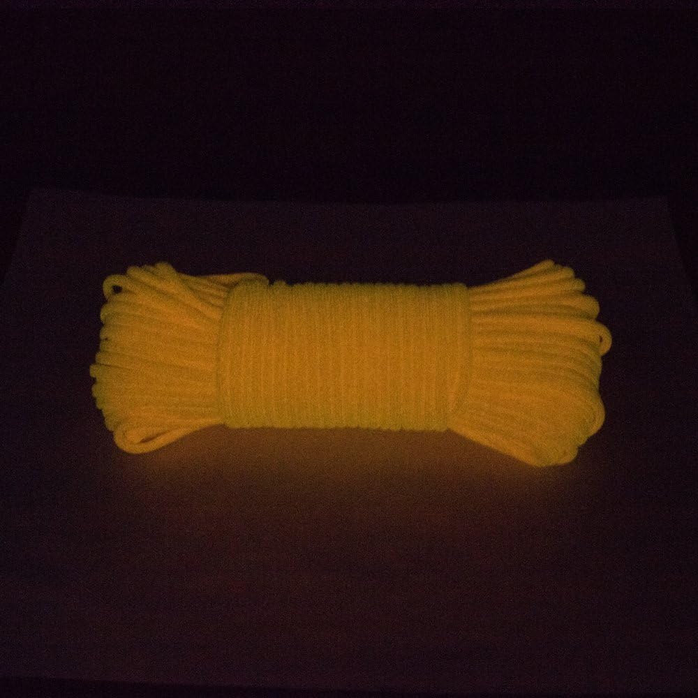 Glow in The Dark 550 Paracord - 100 Feet - 21 Strand - 10 Color Options