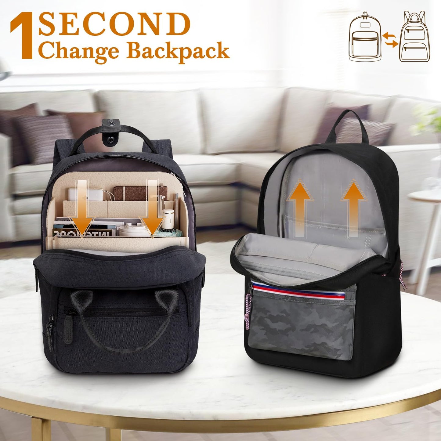 APSOONSELL Backpack Organizer Insert, Felt Bag Organizer for Rucksack Shoulder