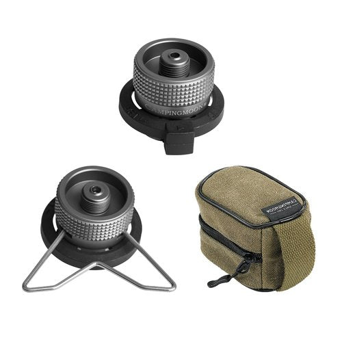 CAMPINGMOON 8oz Butane Canister Adapter Lockable Conver to Screw Type Catridge EN417 Lindal Valve Z10+Z11+bag