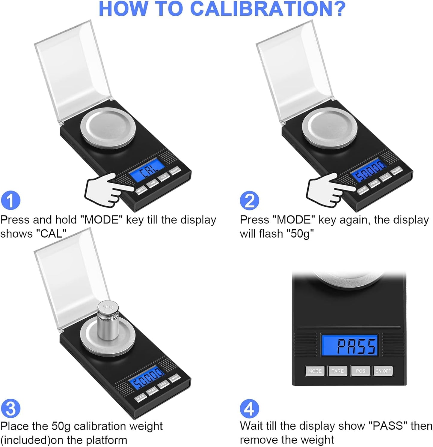 Fuzion Milligram Scale 50g/ 0.001g, Portable mg Scale with LCD Backlit, Tare, Digital Jewelry Scale, Microgram Scale for Powder, Gold, Gem, Reloading, Batteries Included