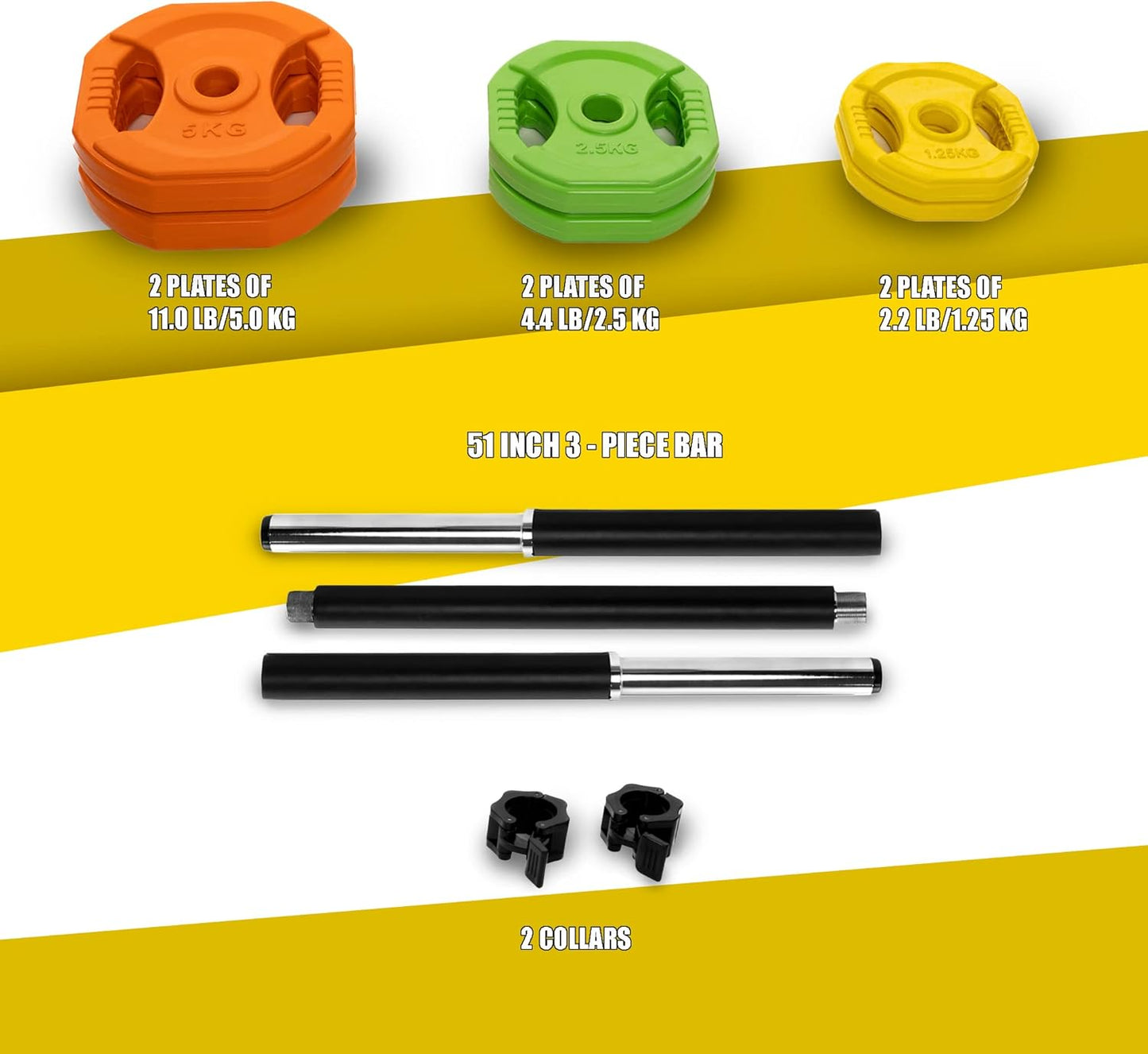 Adjustable Barbell Weight Plates Set for Home Gym - AmStaff Fitness Cardio Pump