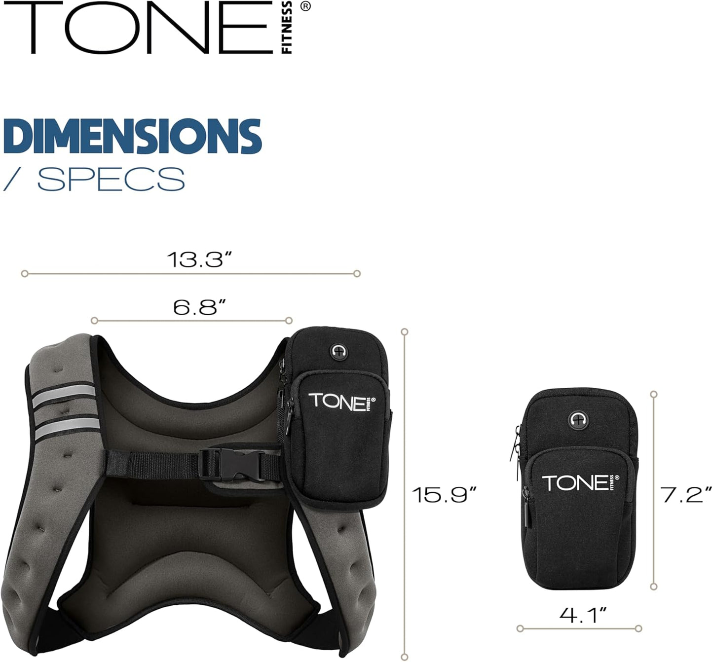 Tone Fitness Weighted Vest | 8lb or 12lb | Multiple Options