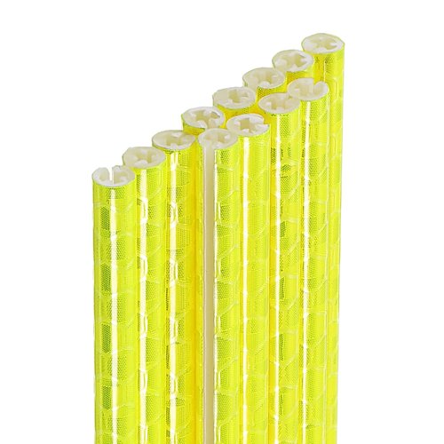 HARFINGTON 72pcs Bike Reflective Spoke Skins 0.2" Plastic Bicycle Spoke Reflectors Spoke Covers Trim Wrap Wheel 360°Visibility for Road Mountain Bike Motorcycles Decoration, Yellow