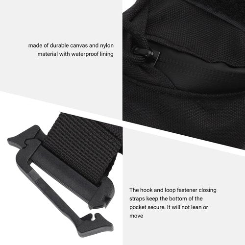 Tactical Molle Accessory Pouch, Backpack Shoulder Strap Bag with Zipper Pocket Multifunctional EDC Tool Pockets Shoulder Strap Attachment Zipper Pocket for Belt Outdoor Sport Hunting(Black)