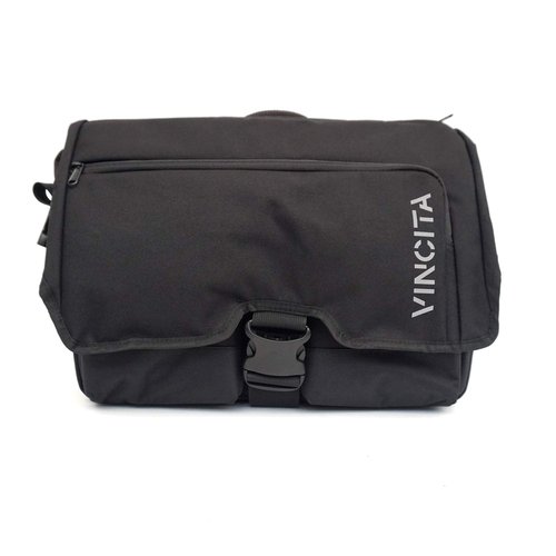 Vincita Birch Front Bag 2.0 for Brompton Folding Bicycle - with Removable Front Carrier Frame for Brompton Folding Bicycle, Rain Cover and Should Straps - Brompton Bike Accessories for Rider (Black)