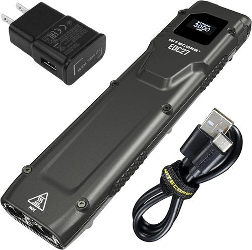 Nitecore EDC27 led Flashlight 3000 Lumen EDC Flashlight USB c Rechargeable flashlights Tactical flashlights high lumens Small flashlights Rechargeable Flash Lights for Camping, Black
