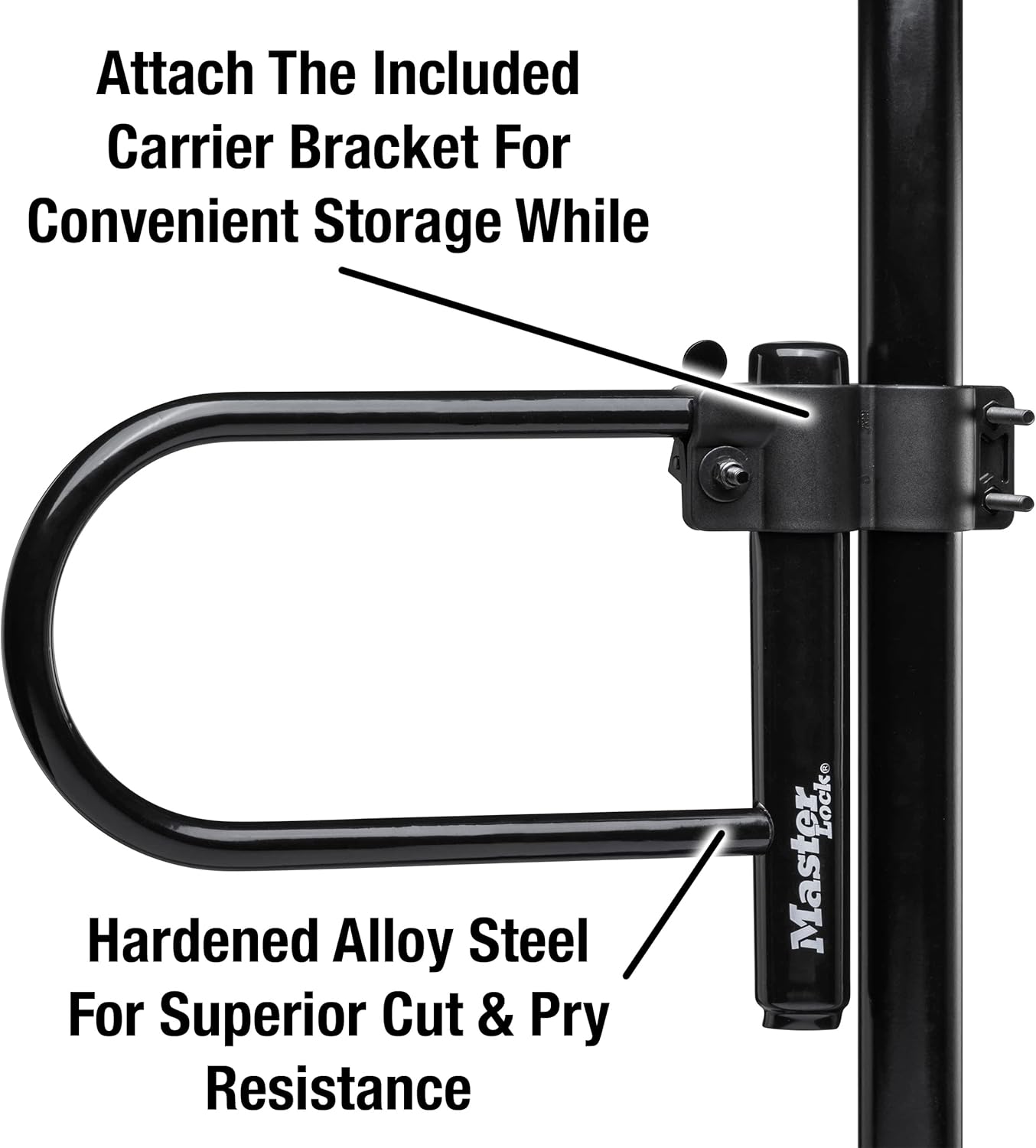 Master Lock Black Bike Lock with Key, Standard Size U-Lock for Bicycles and Other Outdoor Equipment, Anti-Theft Lock for Bikes, 8320D