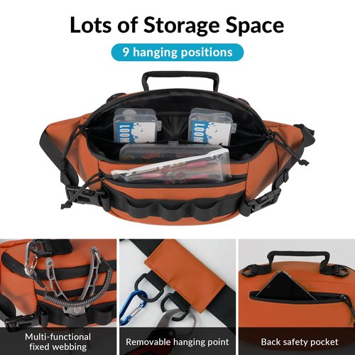 THKFISH Fishing Waist Pack,Fishing Tackle Bag Fanny Pack Waterproof Waist Bag for Women & Men Portable Fishing Sling Bag Outdoor Fly Fishing Bag