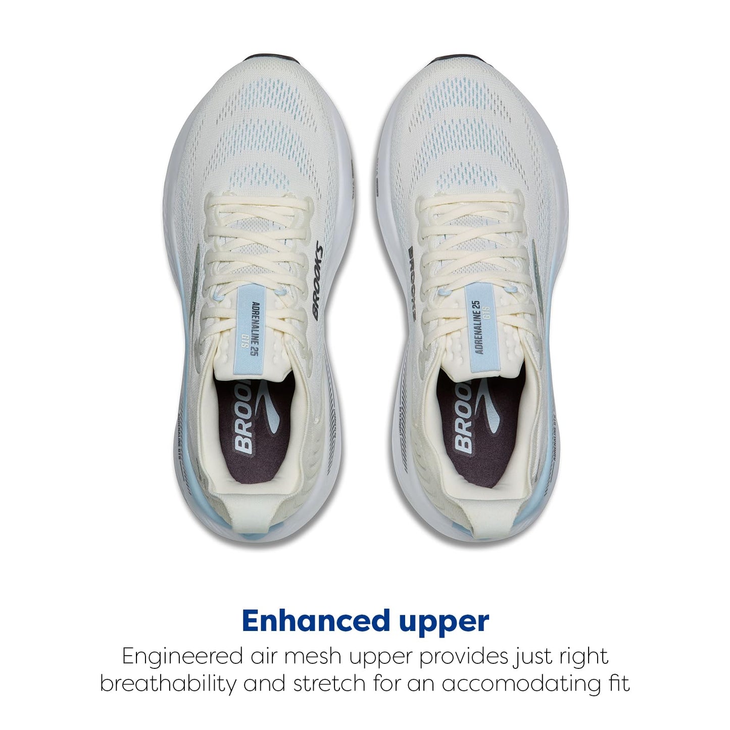 Brooks Women’s Adrenaline GTS 25 Supportive Running & Walking Shoe - Star White/Nantucket/Chrome - 7.5 Medium