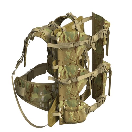 MT Military FILBE Curved Frame with Batwings Suspension Set System for Army Rucksack with Waist Hip Belt and Shoulder Straps Tan