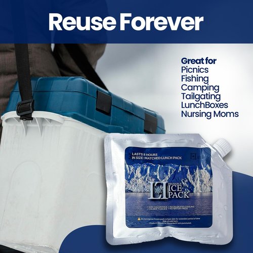LL Home & Decor • Reusable Ice Packs for Coolers – Long‑Lasting Gel Packs, Heavy‑Duty & Slim for Lunch Bags, Camping, 5‑Pack