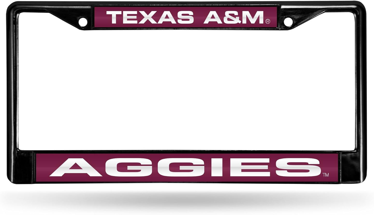 Rico Industries NCAA Black Laser Cut Chrome Frame 12" x 6" Black Laser Cut Chrome Frame - Car/Truck/SUV Automobile Accessory