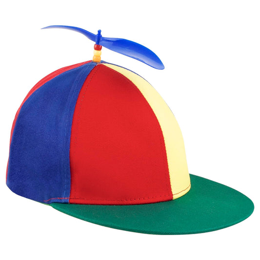 Framendino, Green Flat Brim Helicopter Hat Rainbow Propeller Hat Detachable Baseball Cap