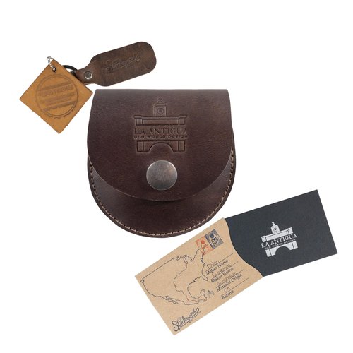 La Antigua, Carry Case for Compass, Classic Pouch, Protective Bag with Loop, Outdoor Accessories, Full Grain Leather, Handmade, Bourbon Brown