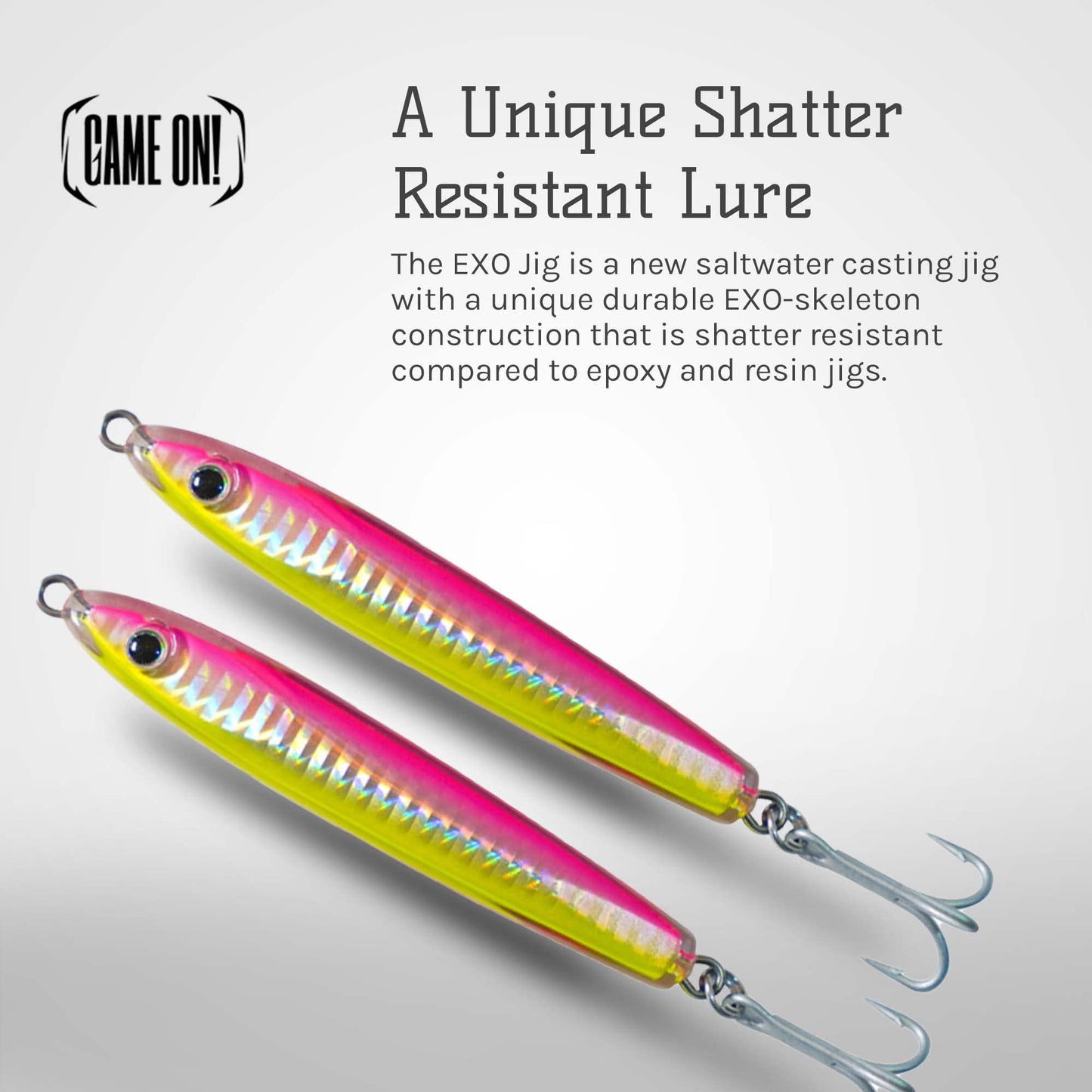 EXO Jigs™ - Shatter Resistant Casting Jig (1.0 oz (3.0 inch), Electric Chicken)