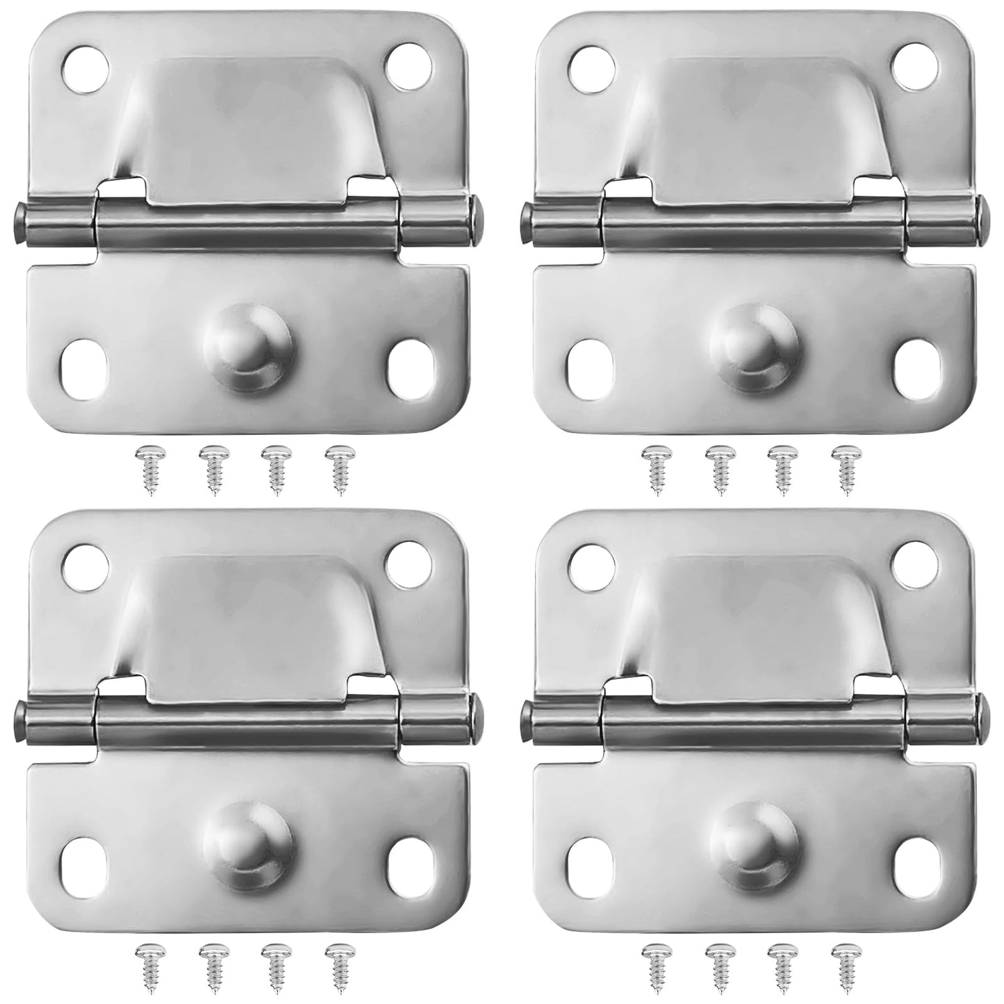 4 Pack Cooler Stainless Steel Hinges Accessories, with 16 Screw Sets, Coolers Replacement Fit for 5235, 5250, 5286b, 6262, 6270